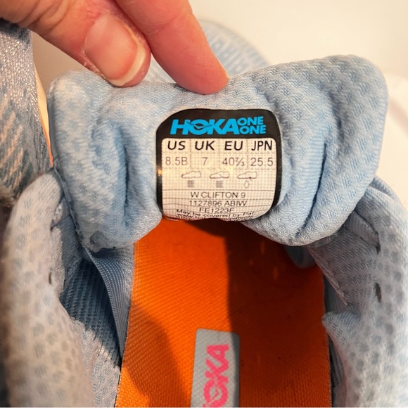 Hoka Sky Blue and Vibrant Orange Sneakers - Picture 7 of 7